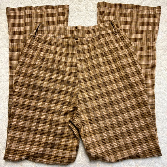 HOUNDSTOOTH PATTERN FLARE LEG PANTS - Picture 3 of 4